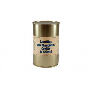 Lentilles à la saucisse de Toulouse et aux manchons de canard confits - 620 gr