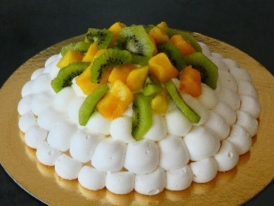 Pavlova Exotique Vanille 6p Meringue, Chantilly Vanille, Kiwis et Mangue jeudi 21/11