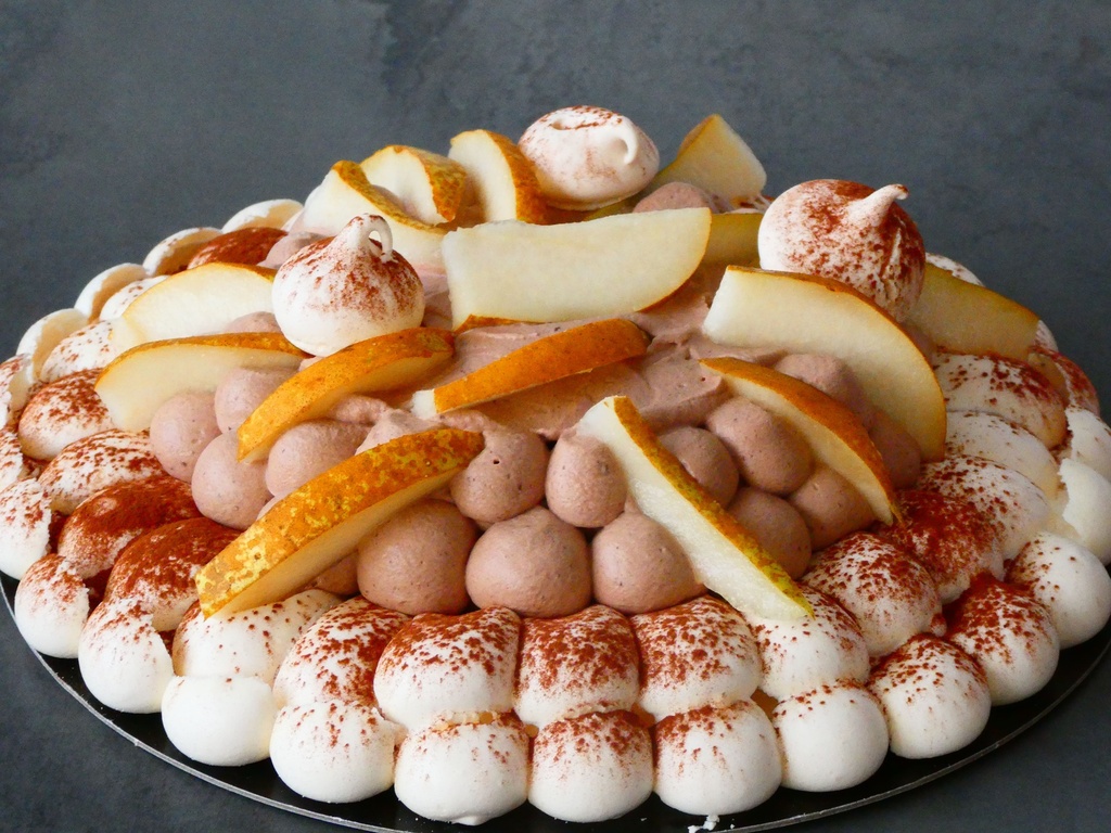Pavlova Vanille Poire, 6 personnes  Meringue, Chantilly Vanille vendredi 07 février