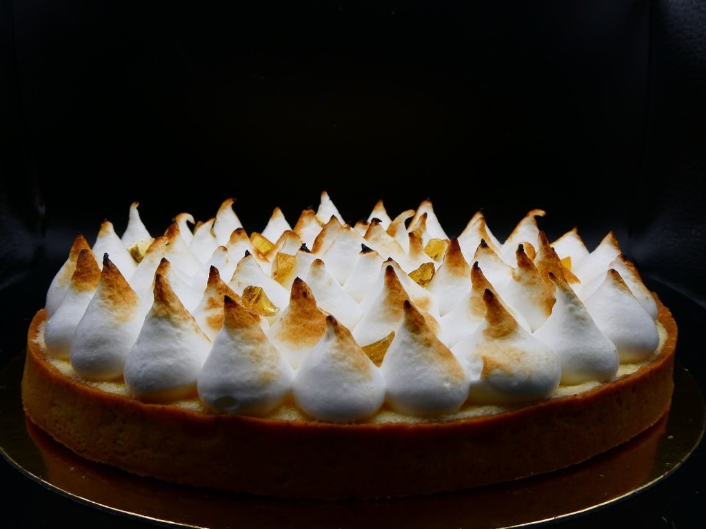 Tarte Citron Meringuée 6p.  Pâte sucrée, Crémeux citron, Meringue italienne vendredi 21 mars