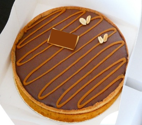 Tarte « Bounty » 6p. Pâte sucrée, Confit noix de coco,  Crémeux chocolat lait vendredi 14 mars