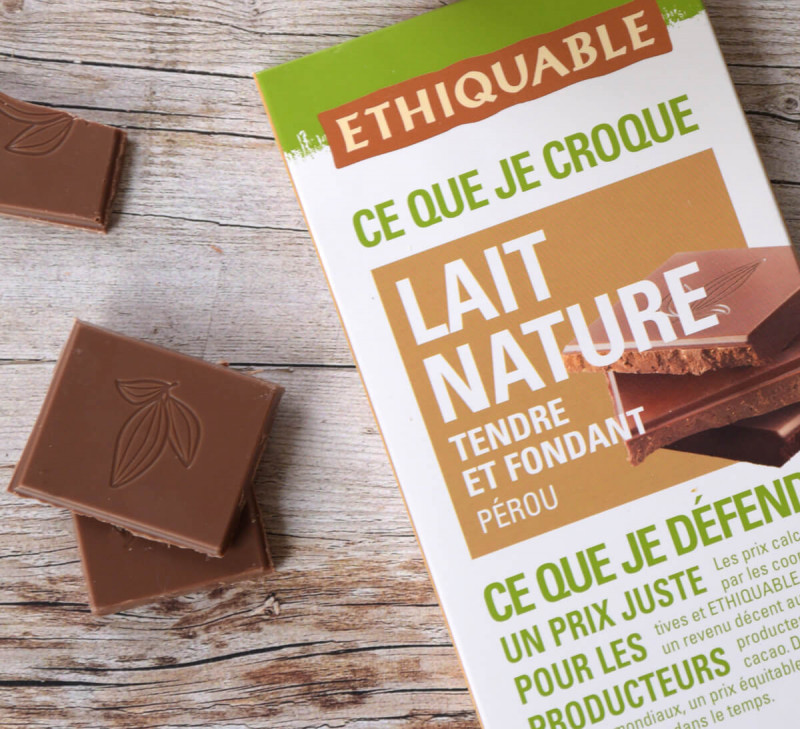 Chocolat lait nature Pérou BIO 100 gr