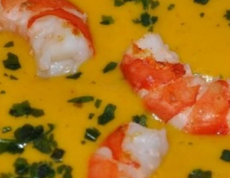 Velouté de butternut aux crevettes 4 pers
