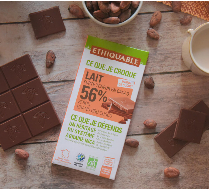 Chocolat au lait 56% cacao Pérou